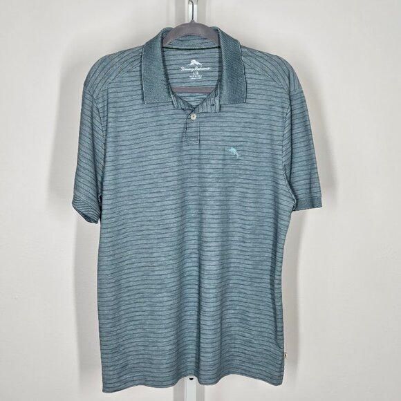 Tommy Bahama Other - TOMMY BAHAMA gulf coast striped polo shirt  green Sz L